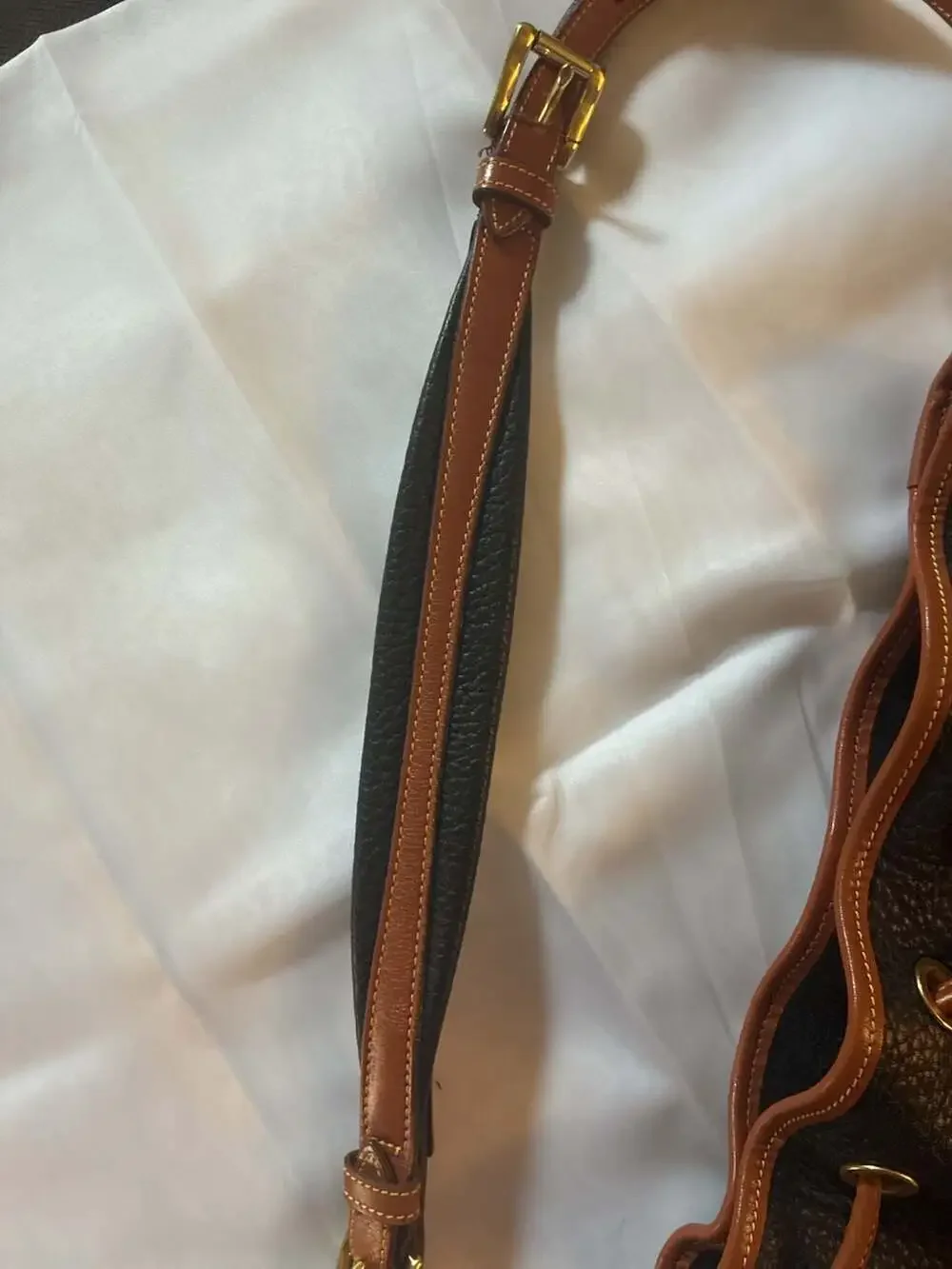 Vintage Dooney & Bourke All-Weather Leather Drawstring Bucket Bag